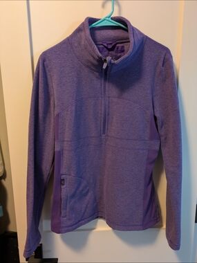 Prana Purple Fleece Quarter-Zip Pullover